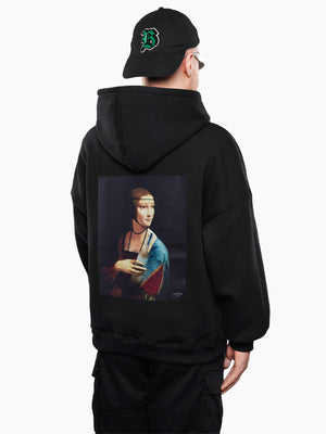 Dama z Flachą Oversize Premium Hoodie Black