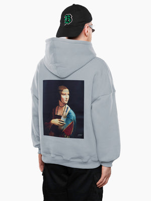 Dama z Flachą Oversize Premium Hoodie Grey