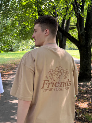 Friends Grow Together Boxy Premium Beige T-shirt