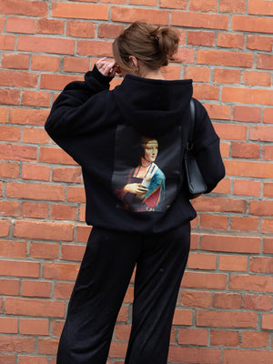 Dama z Flachą Oversize Premium Hoodie Black