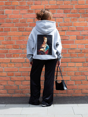 Dama z Flachą Oversize Premium Hoodie Grey