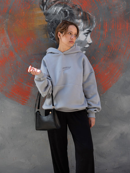 Załaduj obraz do przeglądarki galerii, Dama z Flachą Oversize Premium Hoodie Grey