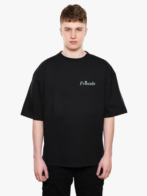 Friends Grow Together Boxy Premium Black T-shirt