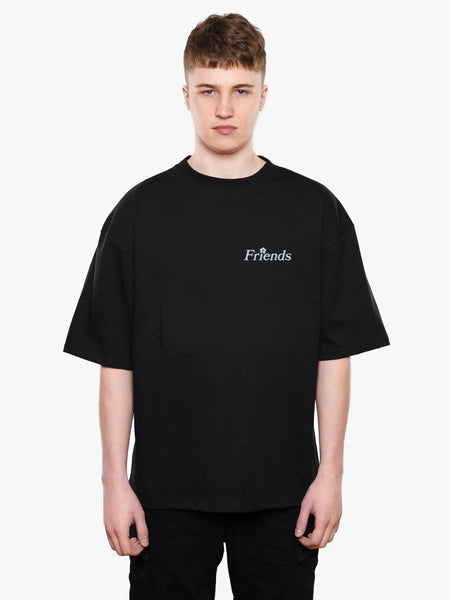 Załaduj obraz do przeglądarki galerii, Friends Grow Together Boxy Premium Black T-shirt