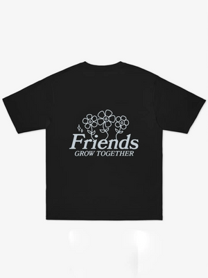 Friends Grow Together Boxy Premium Black T-shirt