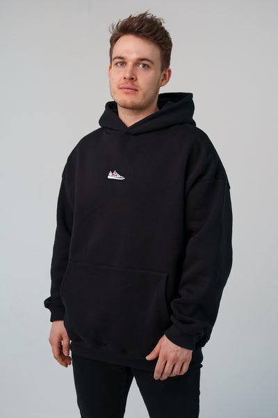 Załaduj obraz do przeglądarki galerii, Shoozy YZY Oversize Premium Black Hoodie S/L - STOCK SALE