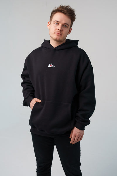 Załaduj obraz do przeglądarki galerii, Shoozy YZY Oversize Premium Black Hoodie S/L - STOCK SALE