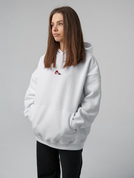 Załaduj obraz do przeglądarki galerii, Shoozy JRD Oversize White Premium Hoodie M/XL - STOCK SALE