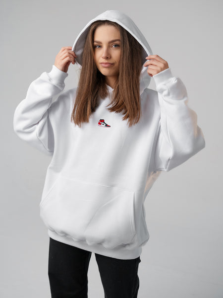 Załaduj obraz do przeglądarki galerii, Shoozy JRD Oversize White Premium Hoodie M/XL - STOCK SALE