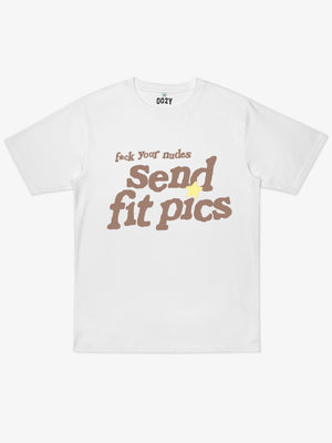 Send Fit Pics Oversize Premium T-shirt Biały M - STOCK SALE