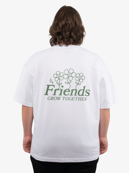 Załaduj obraz do przeglądarki galerii, Friends Grow Together Boxy Premium White T-shirt
