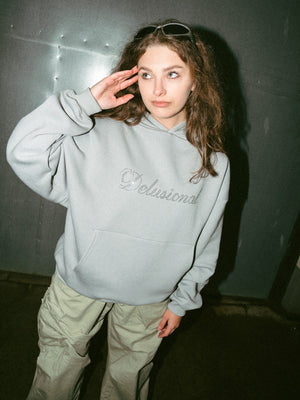 Delusional Oversize Premium Hoodie Grey