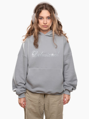 Delusional Oversize Premium Hoodie Grey