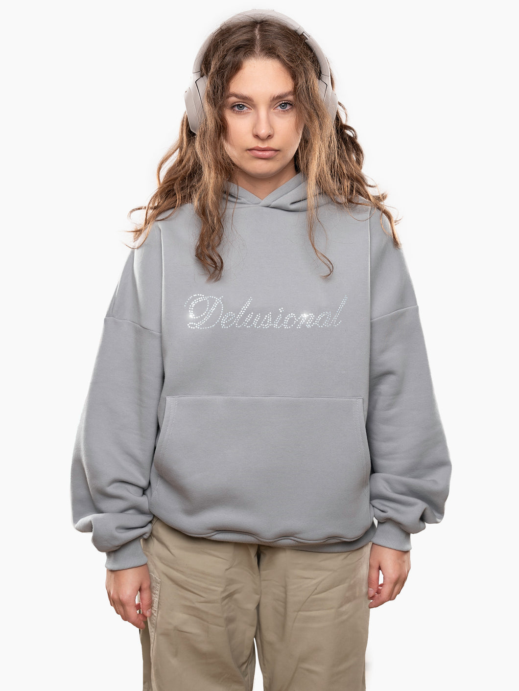 Delusional Oversize Premium Hoodie Grey