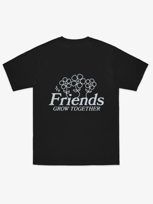 Friends Grow Together Regular Black T-shirt