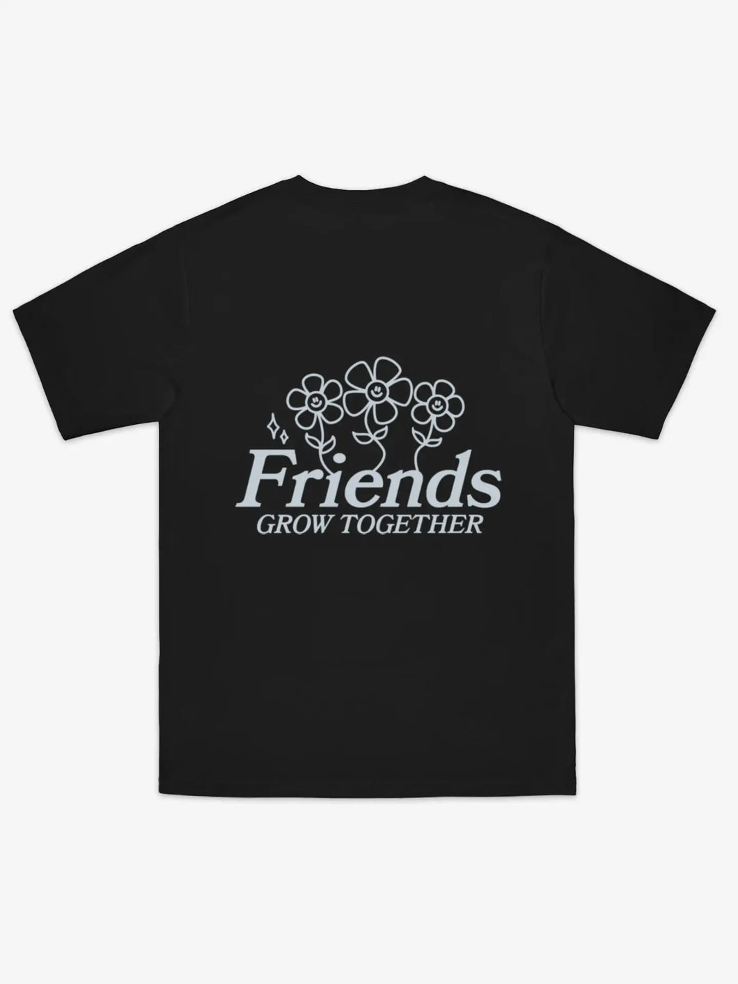 Friends Grow Together Regular Black T-shirt