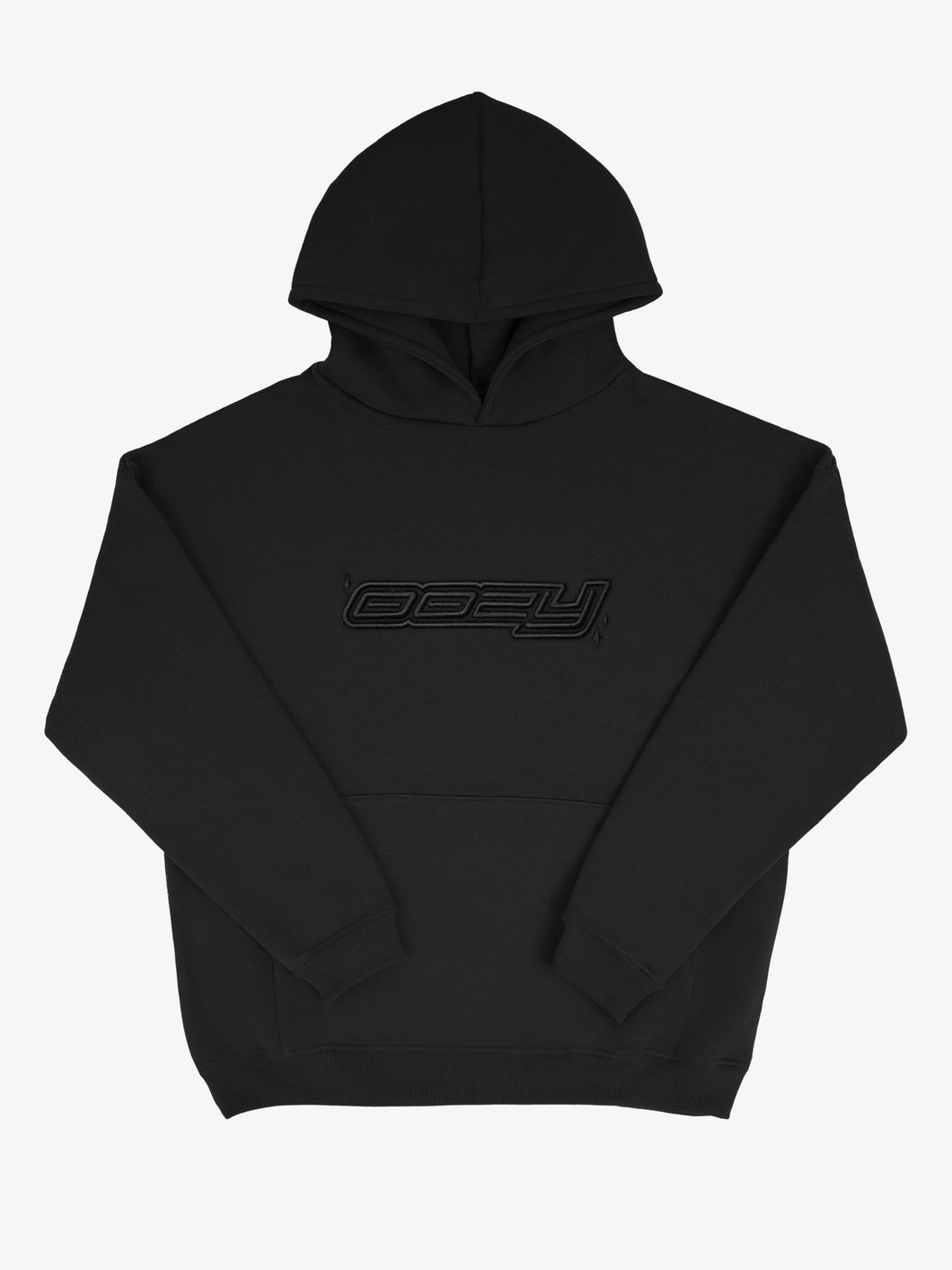 OOZY 3D Logo Oversize Black Hoodie